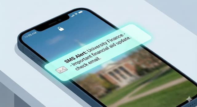 Example SMS alert: Financial Aid - action required